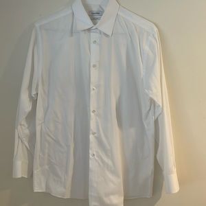 Calvin Klein dress shirt, white, slim fit stretch, 16, 32/33